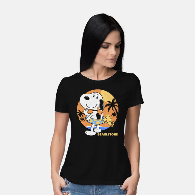 Beagle Sun Block-Womens-Basic-Tee-Studio Mootant