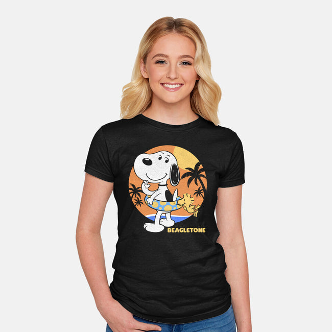 Beagle Sun Block-Womens-Fitted-Tee-Studio Mootant