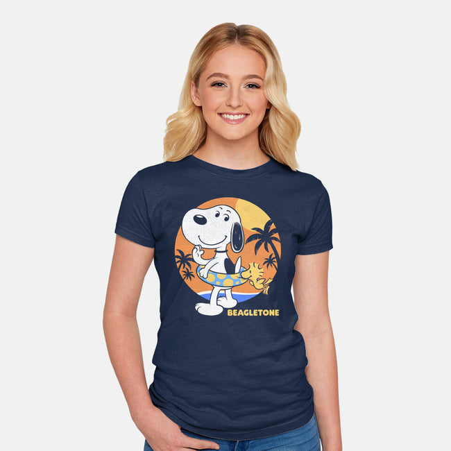 Beagle Sun Block-Womens-Fitted-Tee-Studio Mootant