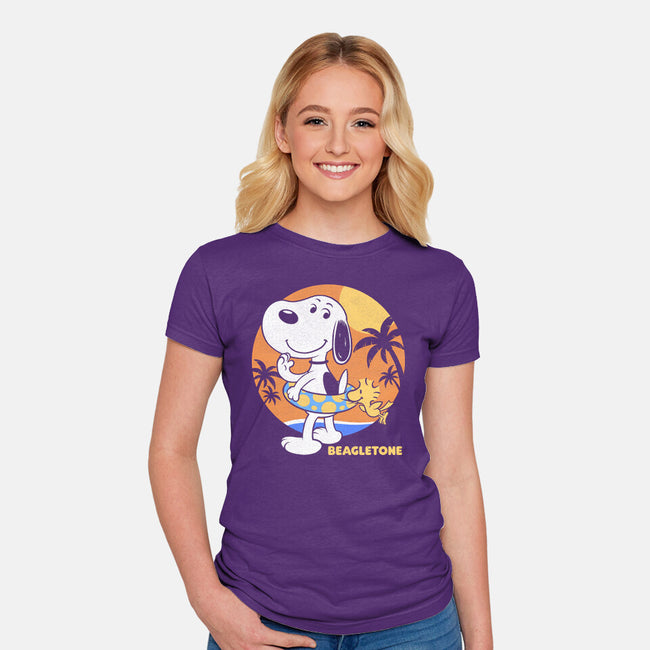 Beagle Sun Block-Womens-Fitted-Tee-Studio Mootant