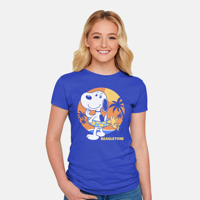 Beagle Sun Block-Womens-Fitted-Tee-Studio Mootant