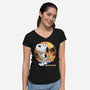 Beagle Sun Block-Womens-V-Neck-Tee-Studio Mootant
