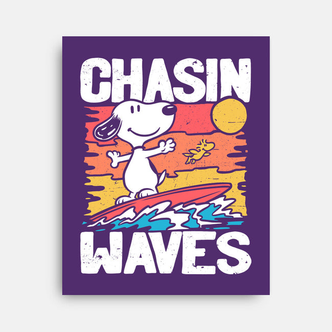 Beagle Summer Surf-None-Stretched-Canvas-Studio Mootant