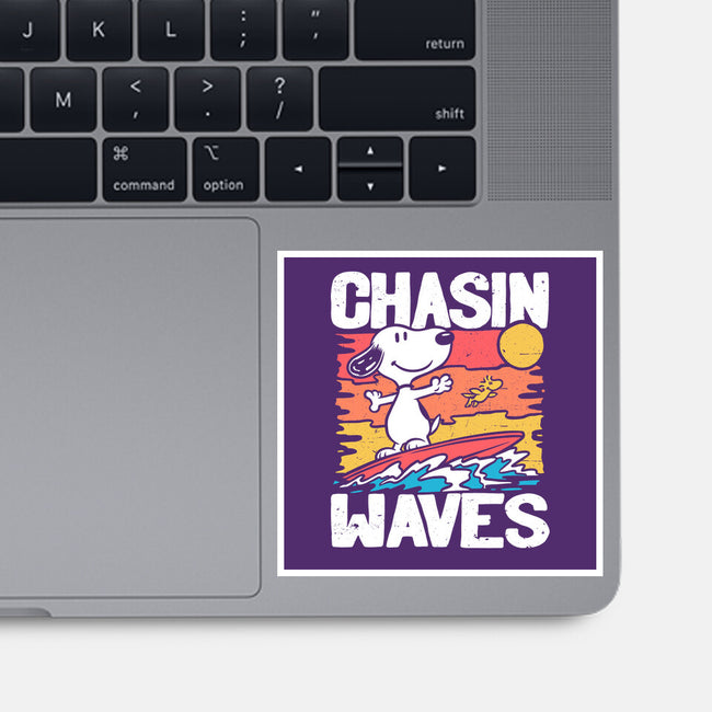 Beagle Summer Surf-None-Glossy-Sticker-Studio Mootant