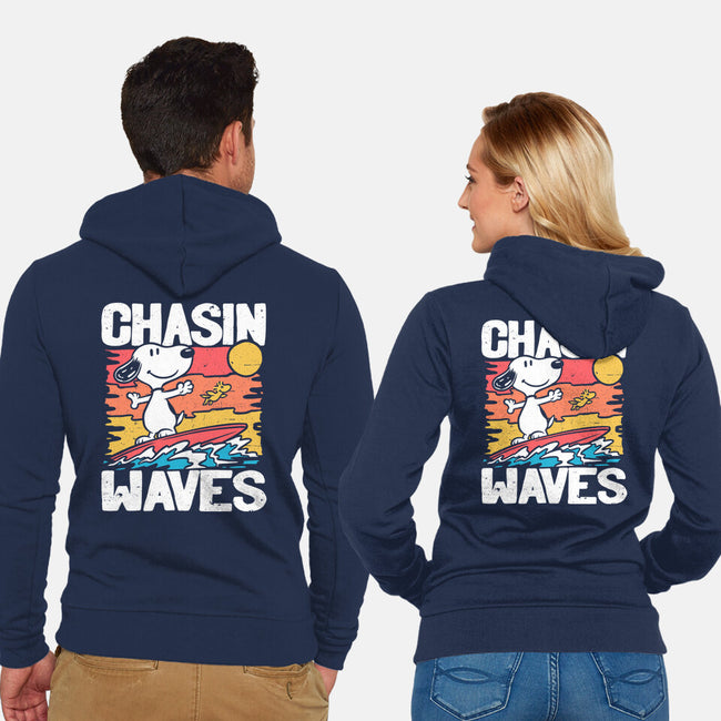 Beagle Summer Surf-Unisex-Zip-Up-Sweatshirt-Studio Mootant