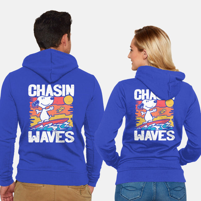 Beagle Summer Surf-Unisex-Zip-Up-Sweatshirt-Studio Mootant