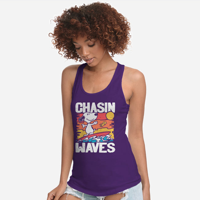 Beagle Summer Surf-Womens-Racerback-Tank-Studio Mootant