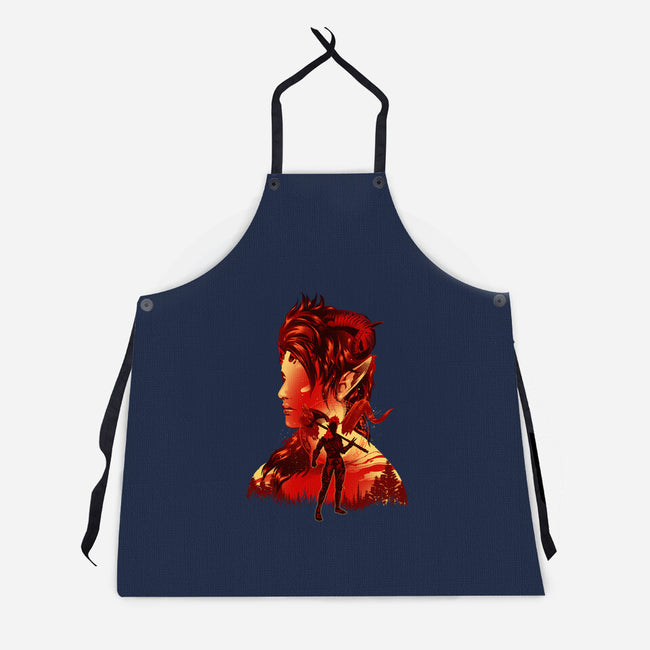 Barbarian Tiefling-Unisex-Kitchen-Apron-hypertwenty