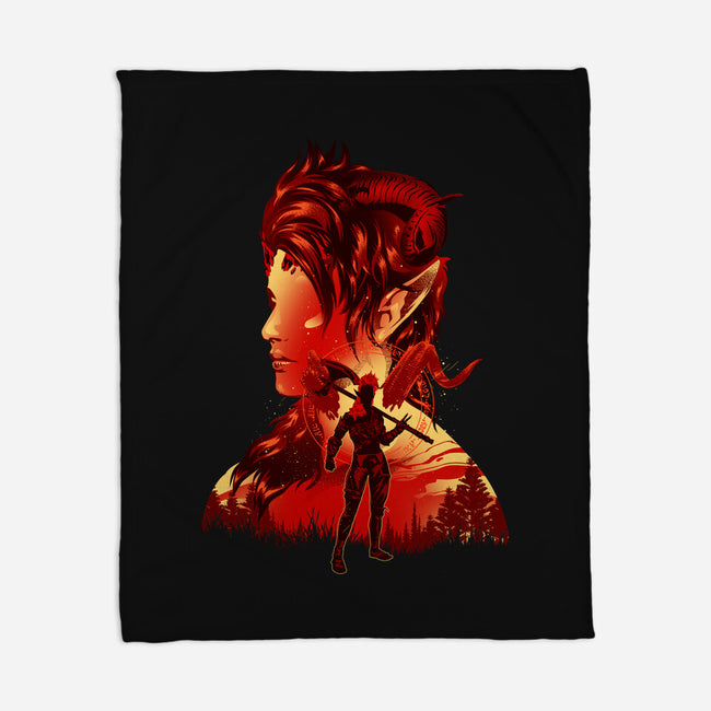 Barbarian Tiefling-None-Fleece-Blanket-hypertwenty