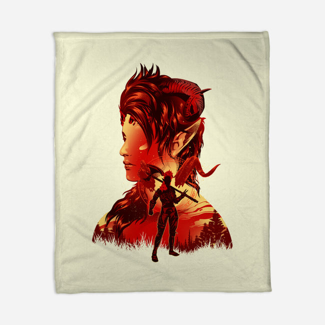 Barbarian Tiefling-None-Fleece-Blanket-hypertwenty