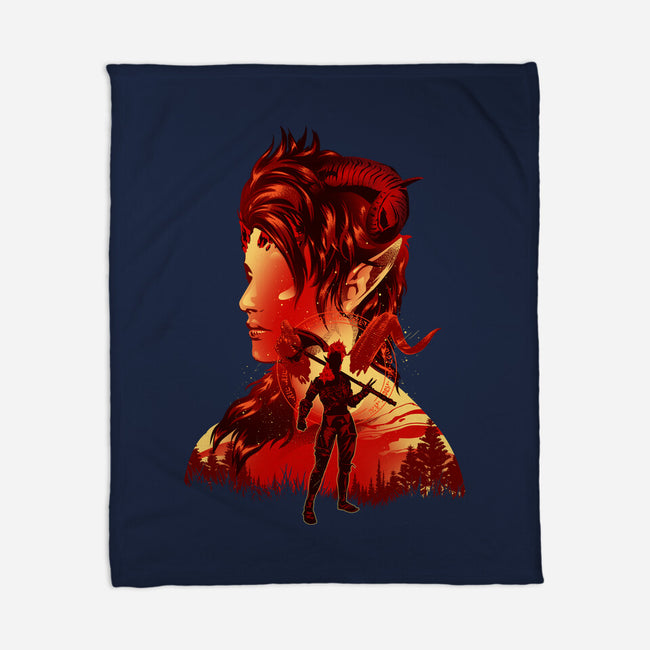 Barbarian Tiefling-None-Fleece-Blanket-hypertwenty
