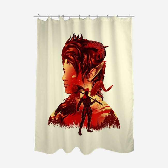 Barbarian Tiefling-None-Polyester-Shower Curtain-hypertwenty