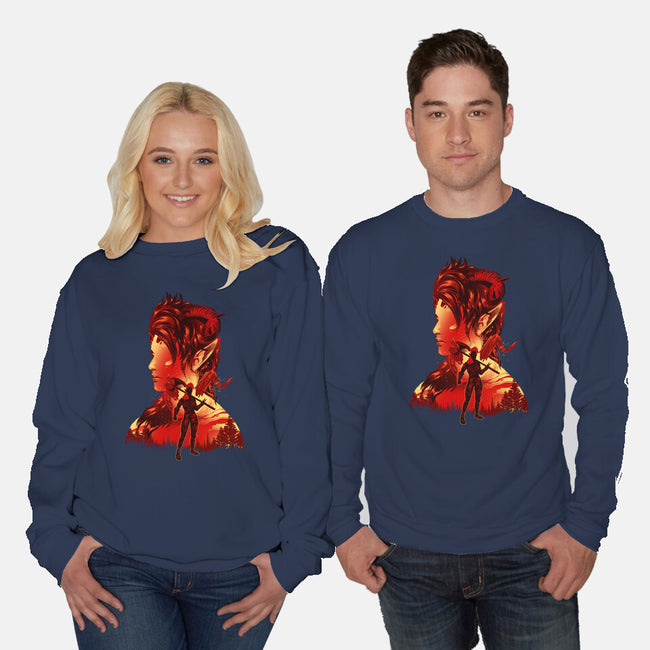 Barbarian Tiefling-Unisex-Crew Neck-Sweatshirt-hypertwenty