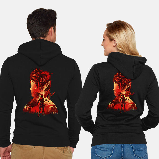 Barbarian Tiefling-Unisex-Zip-Up-Sweatshirt-hypertwenty