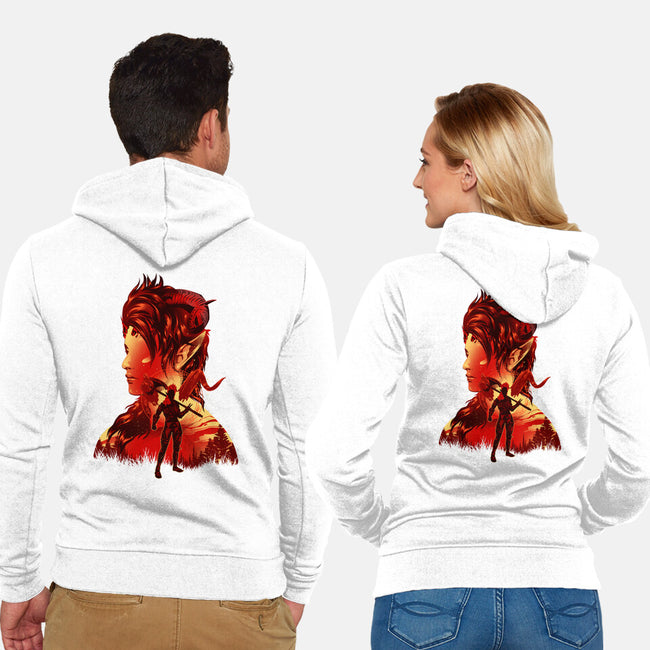 Barbarian Tiefling-Unisex-Zip-Up-Sweatshirt-hypertwenty