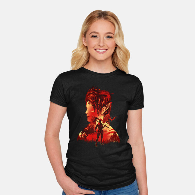 Barbarian Tiefling-Womens-Fitted-Tee-hypertwenty