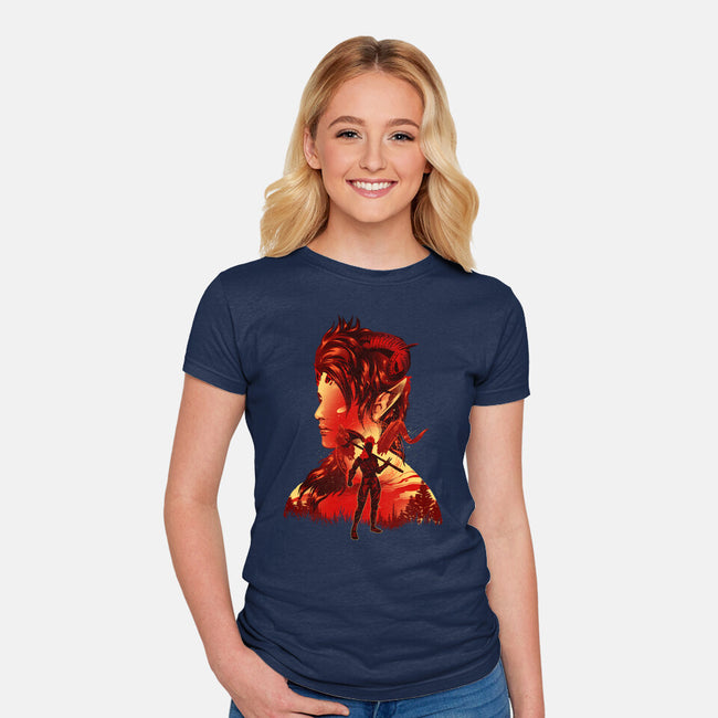 Barbarian Tiefling-Womens-Fitted-Tee-hypertwenty
