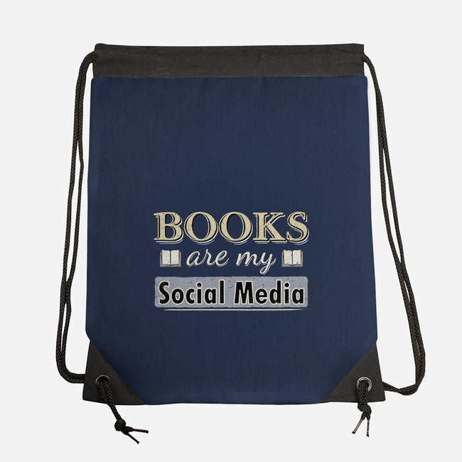 Books Are My Social Media-None-Drawstring-Bag-NMdesign