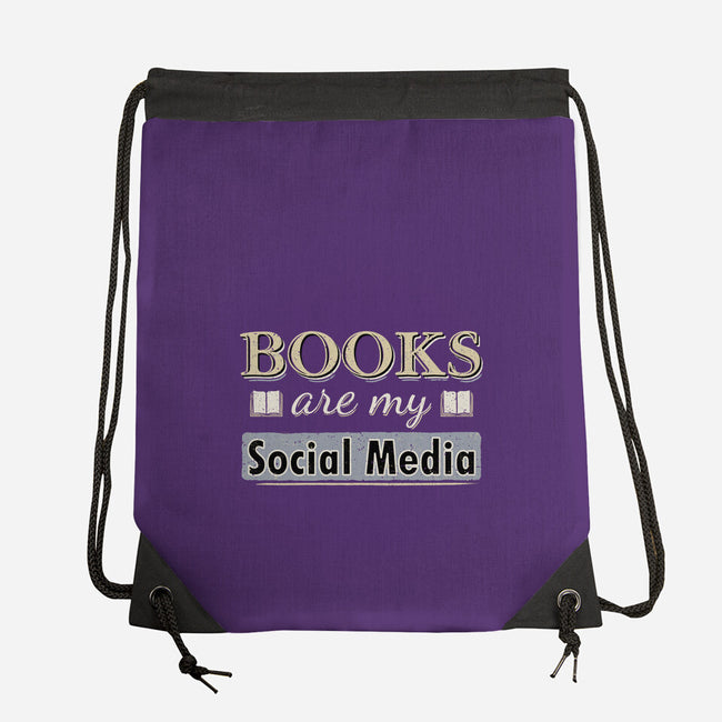 Books Are My Social Media-None-Drawstring-Bag-NMdesign