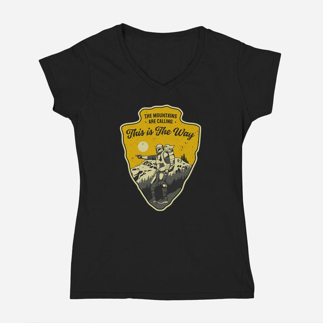 The Way To The Mountains-Womens-V-Neck-Tee-retrodivision