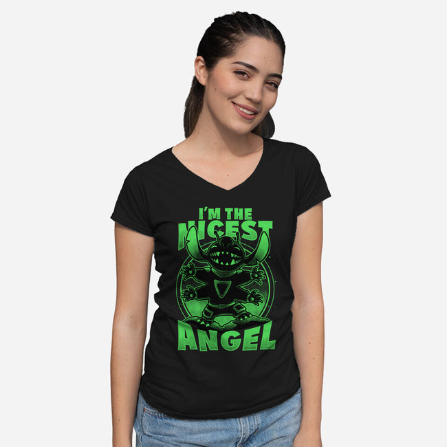 Cute Alien Nice Angel-Womens-V-Neck-Tee-Studio Mootant