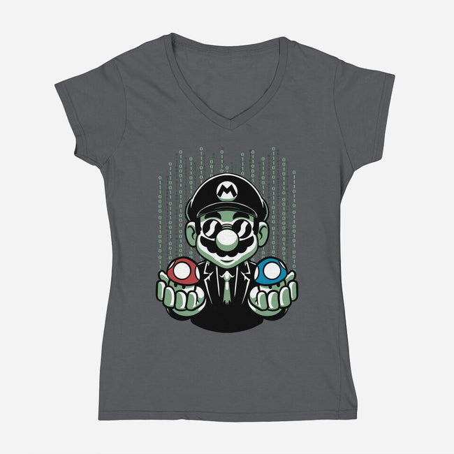 Game Mushroom Choice-Womens-V-Neck-Tee-Studio Mootant