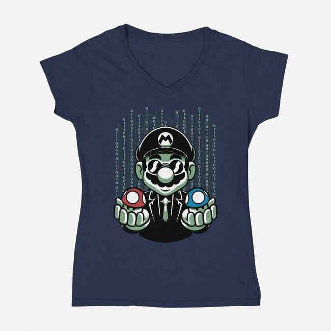 Game Mushroom Choice-Womens-V-Neck-Tee-Studio Mootant