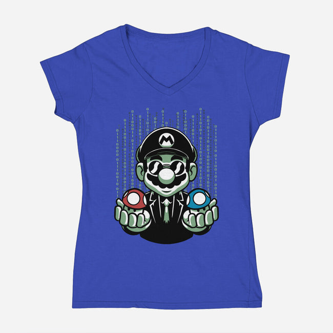 Game Mushroom Choice-Womens-V-Neck-Tee-Studio Mootant