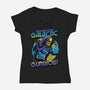 Welcome To The Galactic Gun Show-Womens-V-Neck-Tee-glitchygorilla