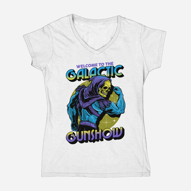 Welcome To The Galactic Gun Show-Womens-V-Neck-Tee-glitchygorilla