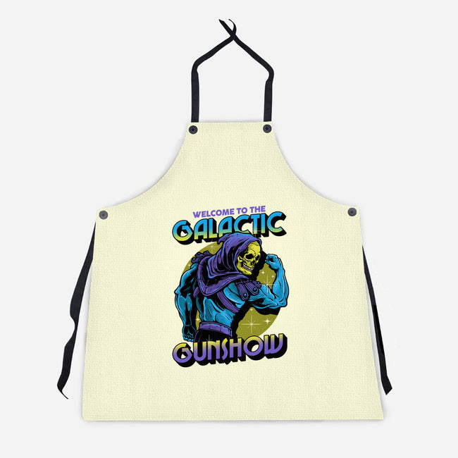 Welcome To The Galactic Gun Show-Unisex-Kitchen-Apron-glitchygorilla