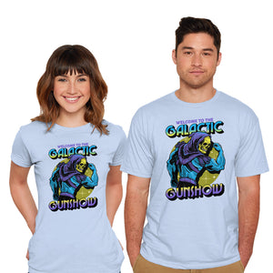 Welcome To The Galactic Gun Show-Mens-Basic-Tee-glitchygorilla