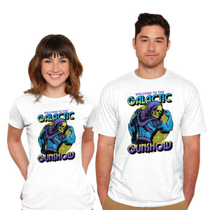 Welcome To The Galactic Gun Show-Mens-Basic-Tee-glitchygorilla