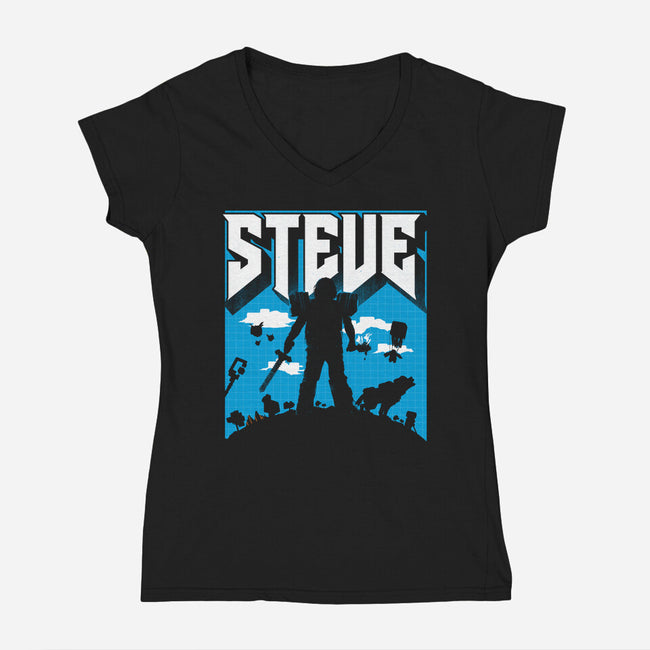 Steve-Womens-V-Neck-Tee-rocketman_art