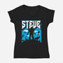 Steve-Womens-V-Neck-Tee-rocketman_art