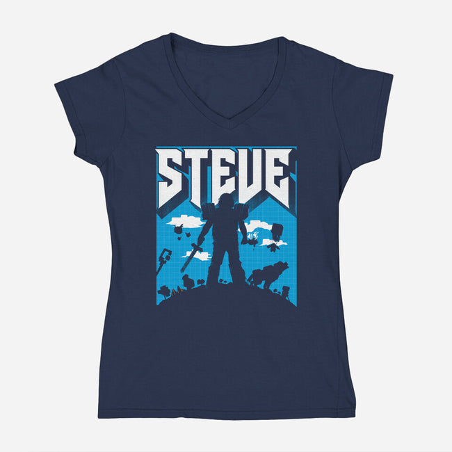 Steve-Womens-V-Neck-Tee-rocketman_art