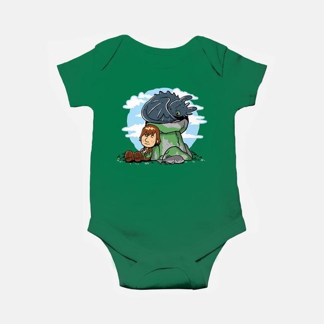 Relaxing With My Dragon-Baby-Basic-Onesie-demonigote