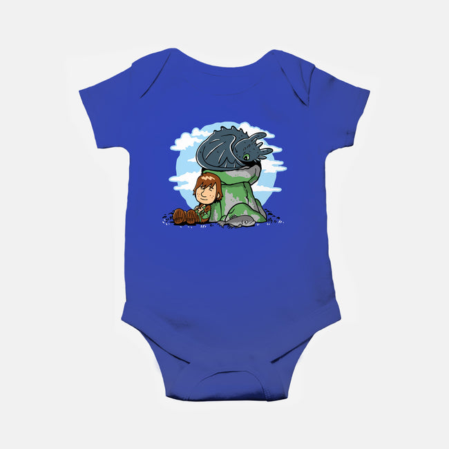 Relaxing With My Dragon-Baby-Basic-Onesie-demonigote