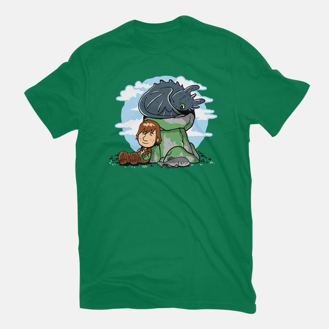 Relaxing With My Dragon-Womens-Fitted-Tee-demonigote