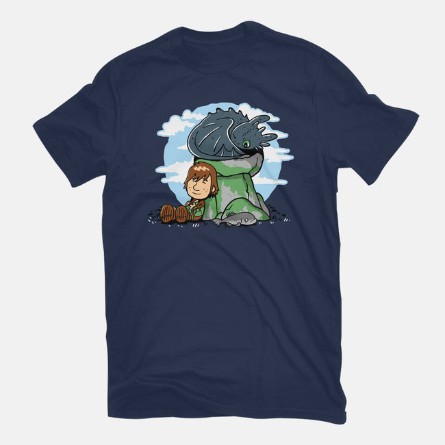 Relaxing With My Dragon-Womens-Basic-Tee-demonigote