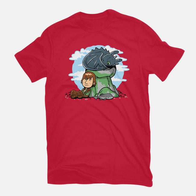 Relaxing With My Dragon-Womens-Fitted-Tee-demonigote