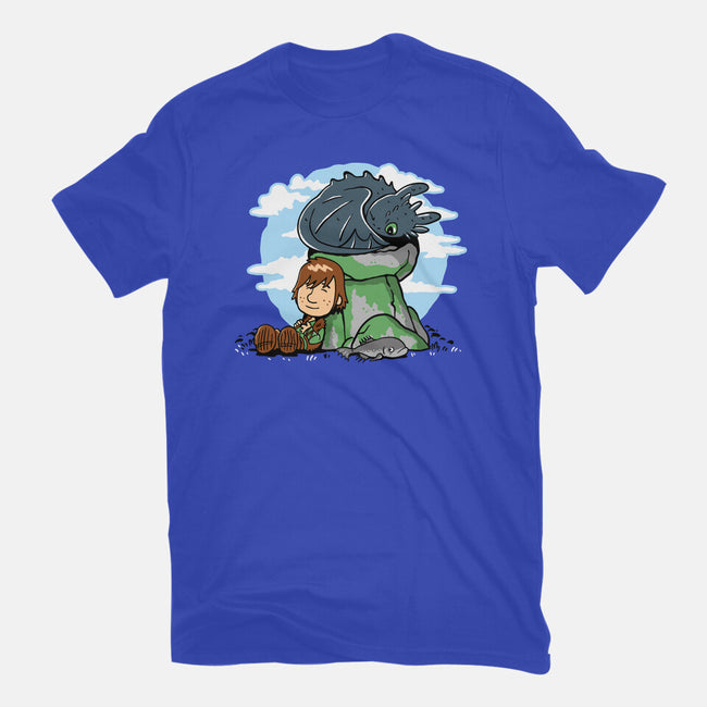 Relaxing With My Dragon-Womens-Fitted-Tee-demonigote