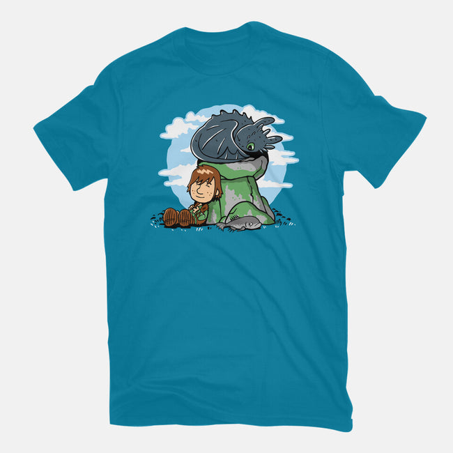 Relaxing With My Dragon-Womens-Basic-Tee-demonigote