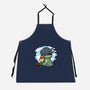 Relaxing With My Dragon-Unisex-Kitchen-Apron-demonigote