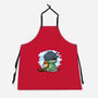 Relaxing With My Dragon-Unisex-Kitchen-Apron-demonigote