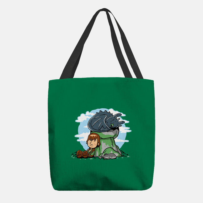 Relaxing With My Dragon-None-Basic Tote-Bag-demonigote