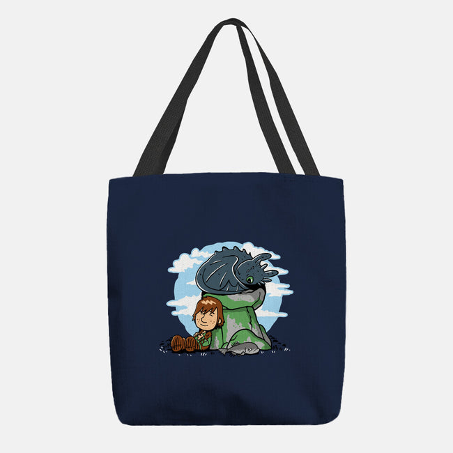 Relaxing With My Dragon-None-Basic Tote-Bag-demonigote