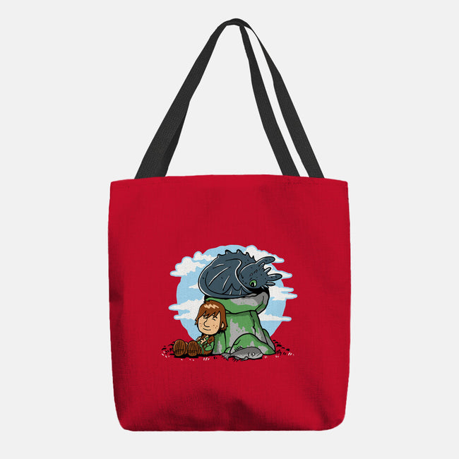 Relaxing With My Dragon-None-Basic Tote-Bag-demonigote