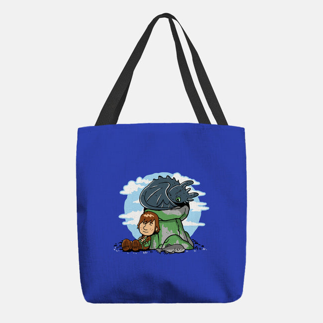 Relaxing With My Dragon-None-Basic Tote-Bag-demonigote