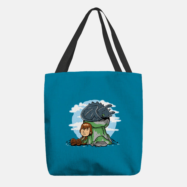 Relaxing With My Dragon-None-Basic Tote-Bag-demonigote